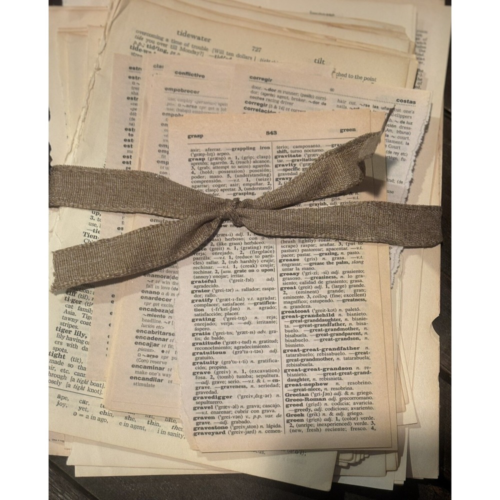 50+ Huge Lot Vintage Dictionary Pages Paper Scrapbooking Junk Journal Bundle